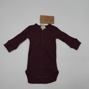 The Simple Folk The Ribbed One Piece Snapsuit in Huckleberry Size 6-9 Months